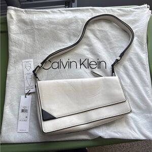 Calvin Klein White Basalt Shoulder Bag
